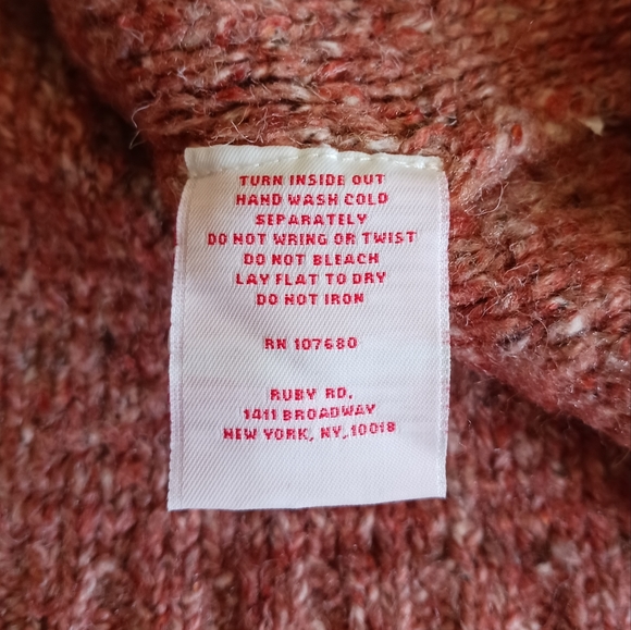 Ruby Rd. Rust Colored Cardigan Three Quarter Sleeves - Picture 7 of 7